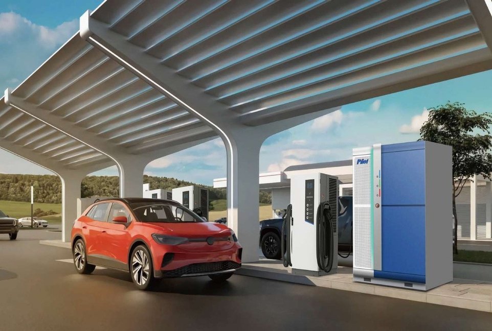 Voltrelli EV charging hub canopy